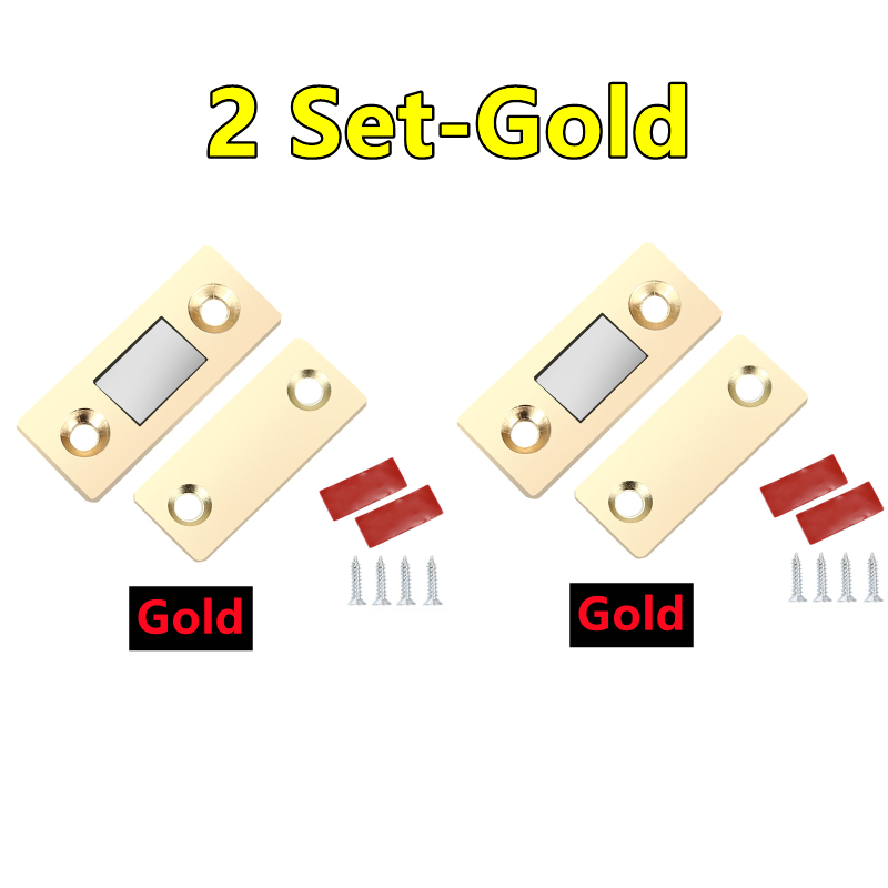 6-1Set Strong Magnetic Cabinet Catches Ultra-Thin Door Magnets Stops Invisible Adhesive Drawer Magnet Catch for Kitchen Closer: Silver