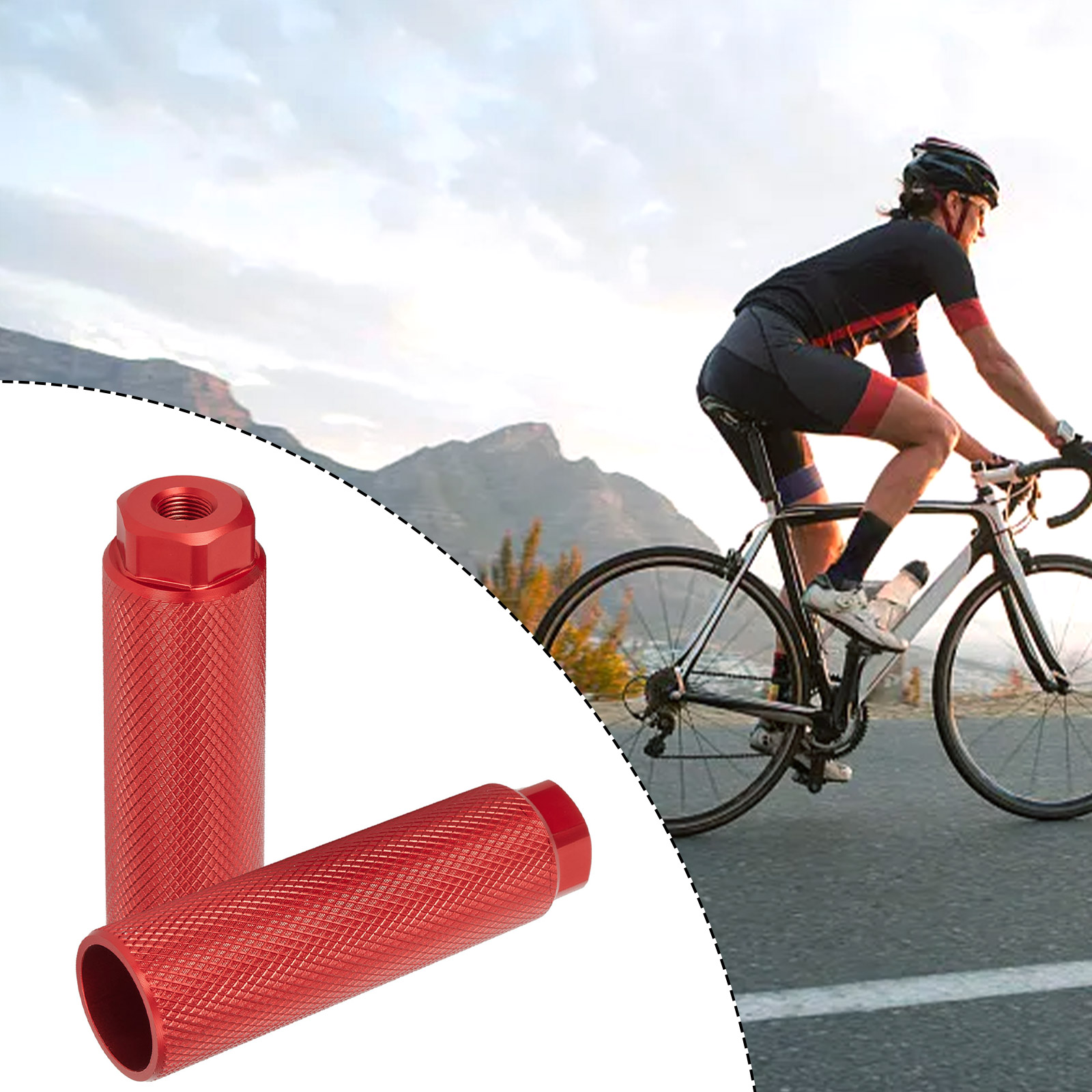 1 pereche de suporturi de bicicletă din aliaj de aluminiu, antiderapante, pentru axe de 3.9 inch, suporturi de picioare antiderapante pentru biciclete mtb