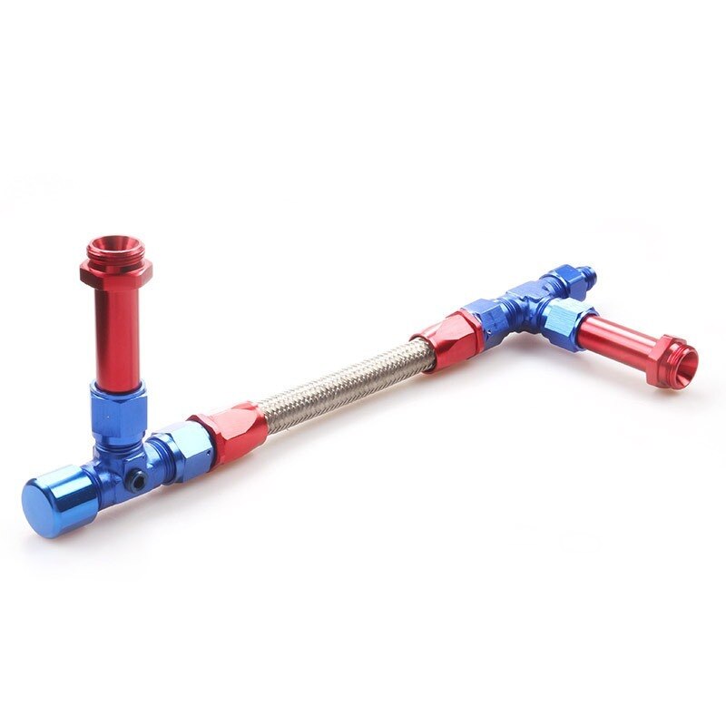 4150 Braided Dual Feed Fuel Line Kit Stainless steel braided hose oil package 7/8"-20 Fuel pipe Car Modification accessories