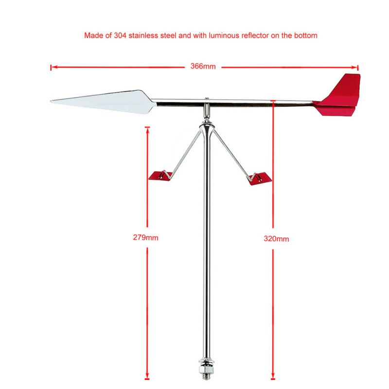 Wind Direction Indicator Weather Vane Wind Suspension Bearing Garden Decorations Household Patio Yard Deco Boat Sailing