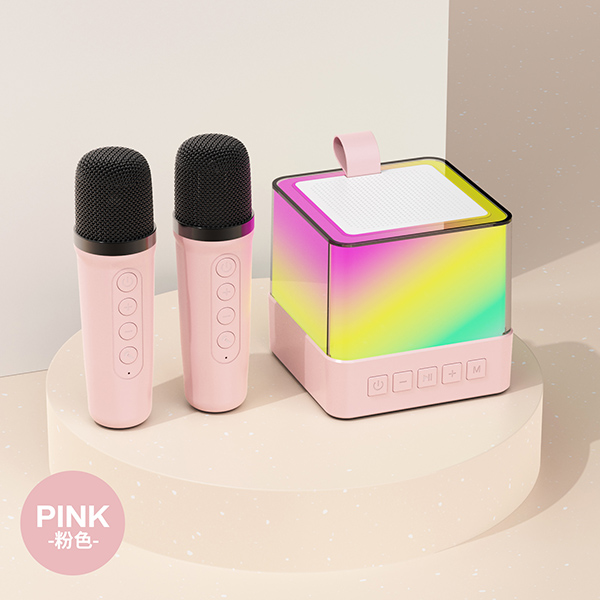 K18 bluetooth-høyttalere stereolyd hjemme ktv karaoke mikrofon sang bluetooth-høyttalermikrofon til låve: beige