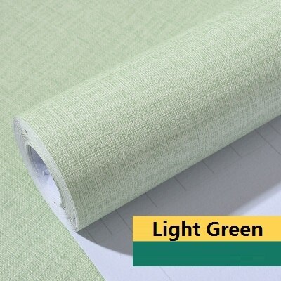 PVC Vinyl Self adhesive Wallpaper for Bedroom Living Room Decor Wall Decals for Kitchen Contact Paper Shelf Liner Wall Stickers: Flax Light Green / 60cm x 5m