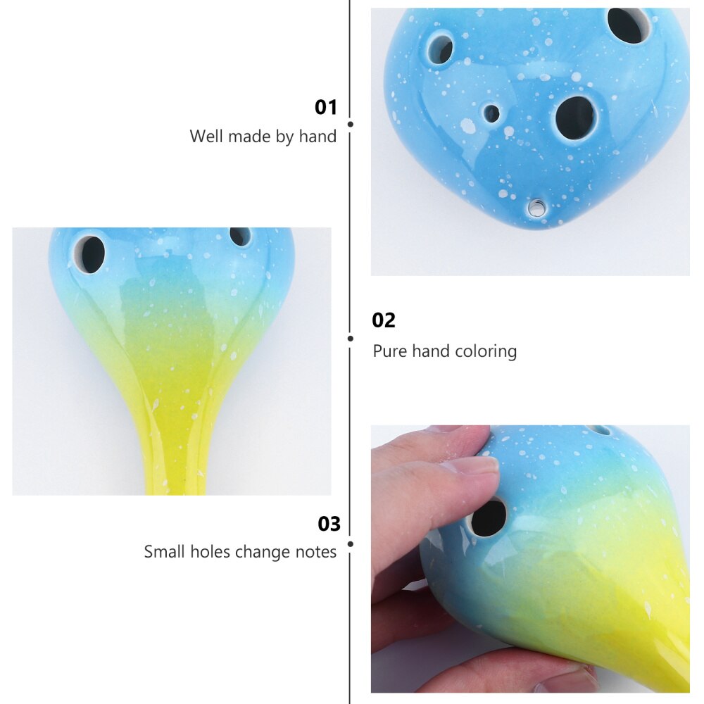 6 Hole Ceramic Ocarina - Bottle Style Ocarina Flute - Musical Instrument for Beginners