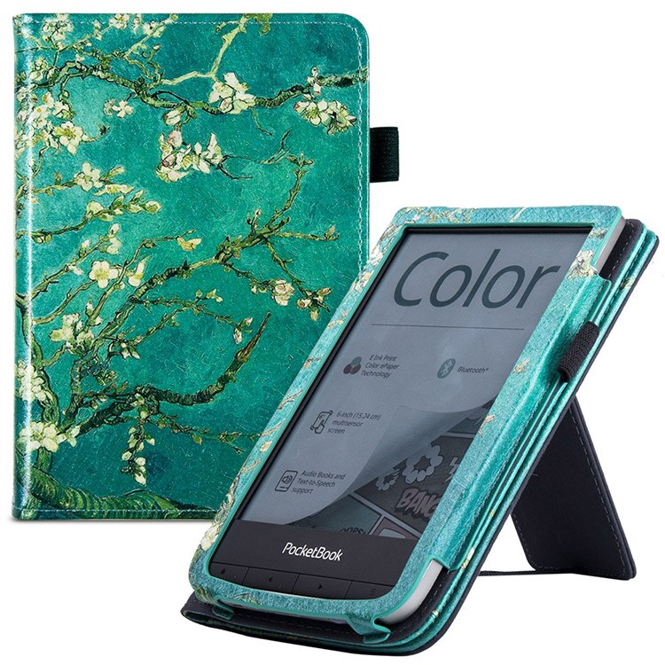 PocketBook – livre de poche tactile HD 3/5/Basic Lux 2/PocketBook Basic 4/Pocketbook, étui de 633 couleurs avec support/repose-main: Apricot blossom