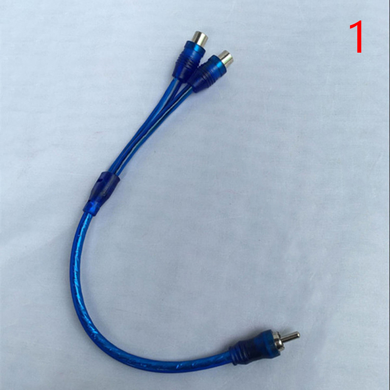 2 RCA Female To 1 RCA Male Splitter Car Audio Adapter Cable Wire Connector Car Audio System Subwoofer Portable Speaker: GRAY