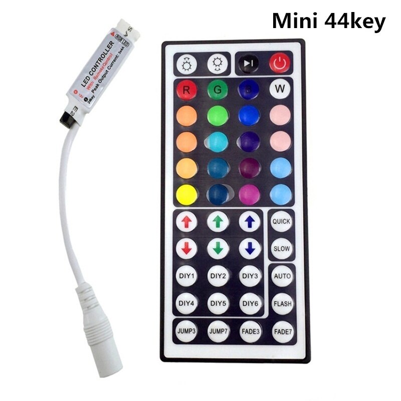 24 Keys 44 Keys LED RGB Controller Music IR Remote Controller Set DC12V Dimmer Control Box For RGB 3528 5050 LED Strip Lights: mini 44 keys