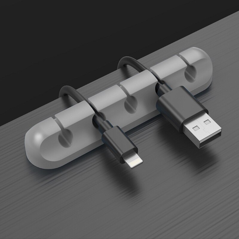 Soporte de bobinador de cables D7WA, organizador de gestión de cables de silicona autoadhesivo, Cable de carga USB, soporte de Cable de alimentación de noche