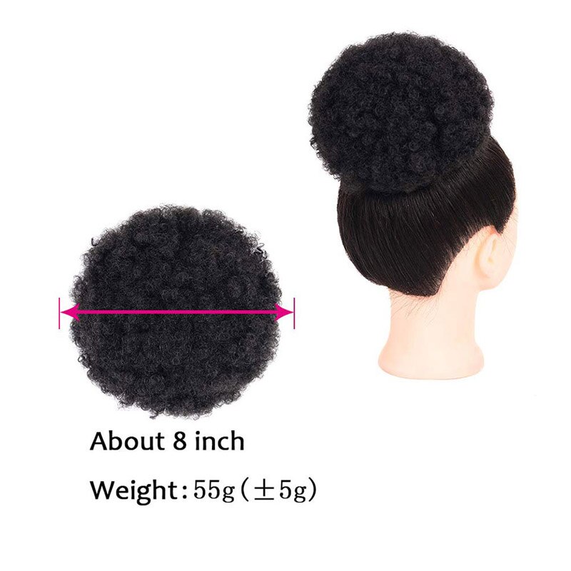Ailiade hestehale højt hår puf klip i chignon bun hårstykke afro kinky krøllet syntetisk snoretræk hestehale hair extensions