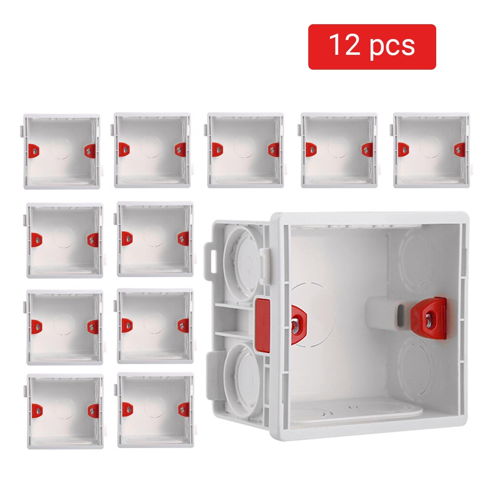 Mount Back Box Switch Socket Box 50mm Depth Wall Switch 86 Type Wall Socket Cassette Light Switch EU Standard Internal Mount: 702A-12PCS