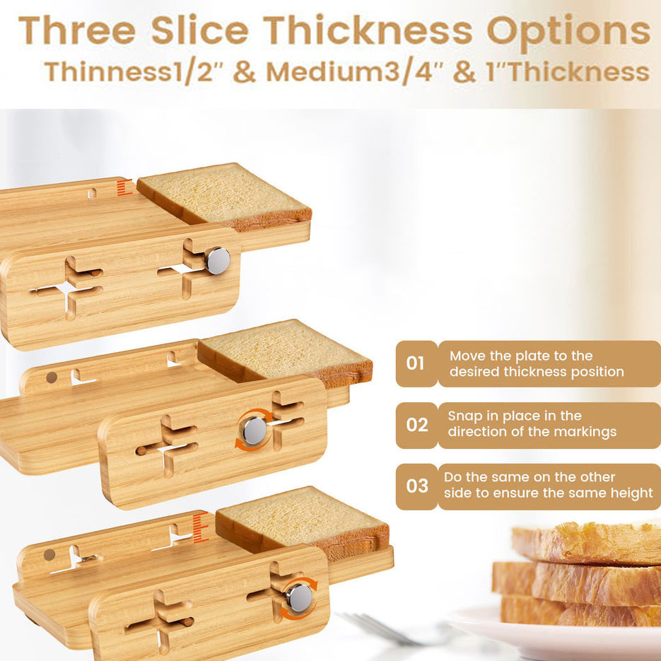 Hjemmelavet brødskærer til køkkenbord, brødskærer til opbevaring, justerbar bagelskærer