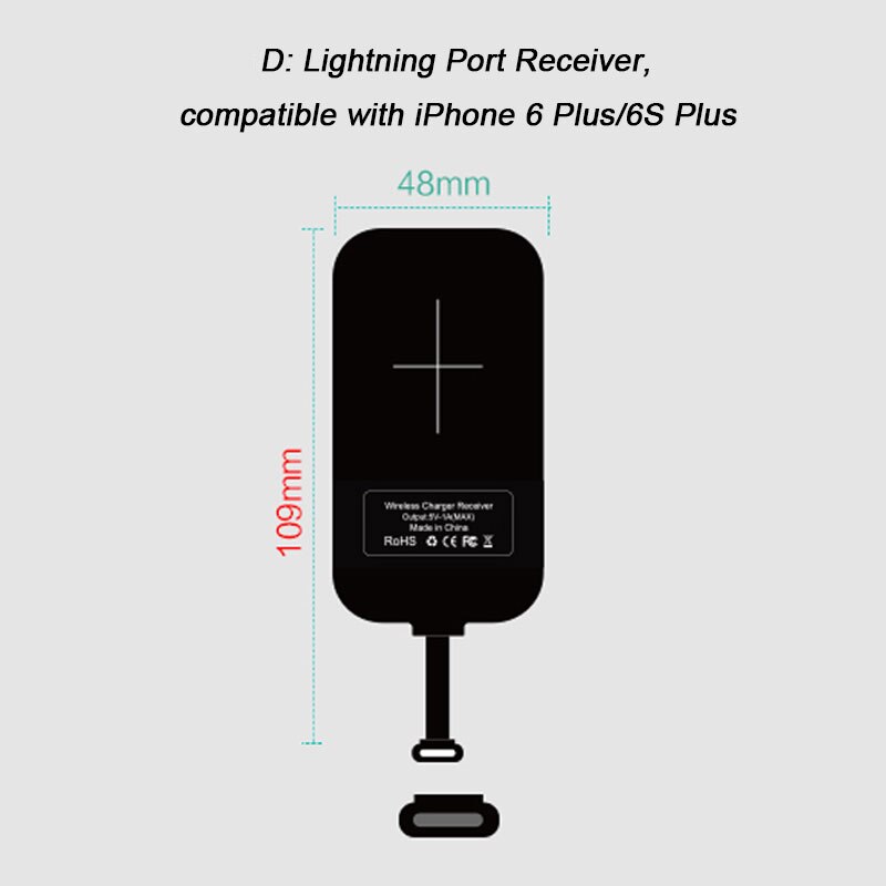 Nillkin etiquetas mágicas qi receptor de carregamento sem fio micro usb/tipo c adaptador para iphone 5S se 6 s 7 plus para samsung s6 s7 borda: for iPhone 6s 7 Plus