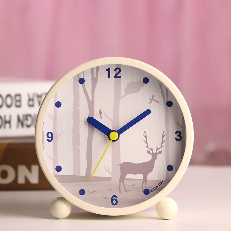 Metal Night Light Alarm Clock Silent Digital Alarm Clocks Compact Cute Kids Table Clock Mini Bedroom Decor