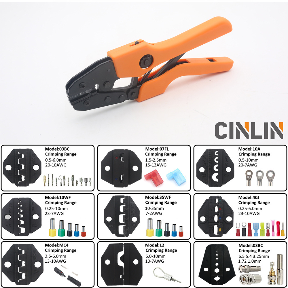 Crimp Pliers &amp; Dies Set Wire Terminals Crimping Tools Precision Crimper Labor-Saving Ergonomic Handle Easy To Grasp&amp;Press