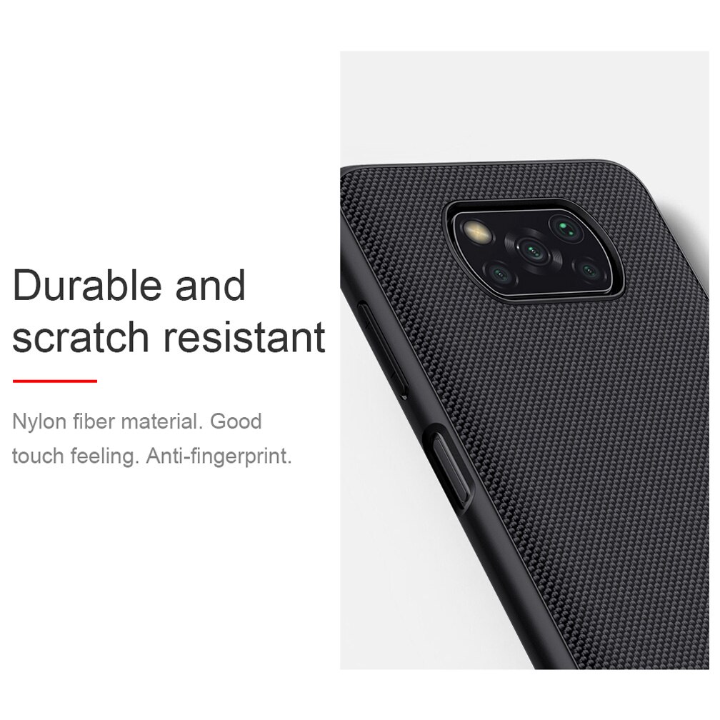 For Xiaomi Poco X3 NFC Case NILLKIN Textured Nylon Fiber Soft TPU Hard PC Panel Back Cover For Xiaomi Poco X3 NFC Case