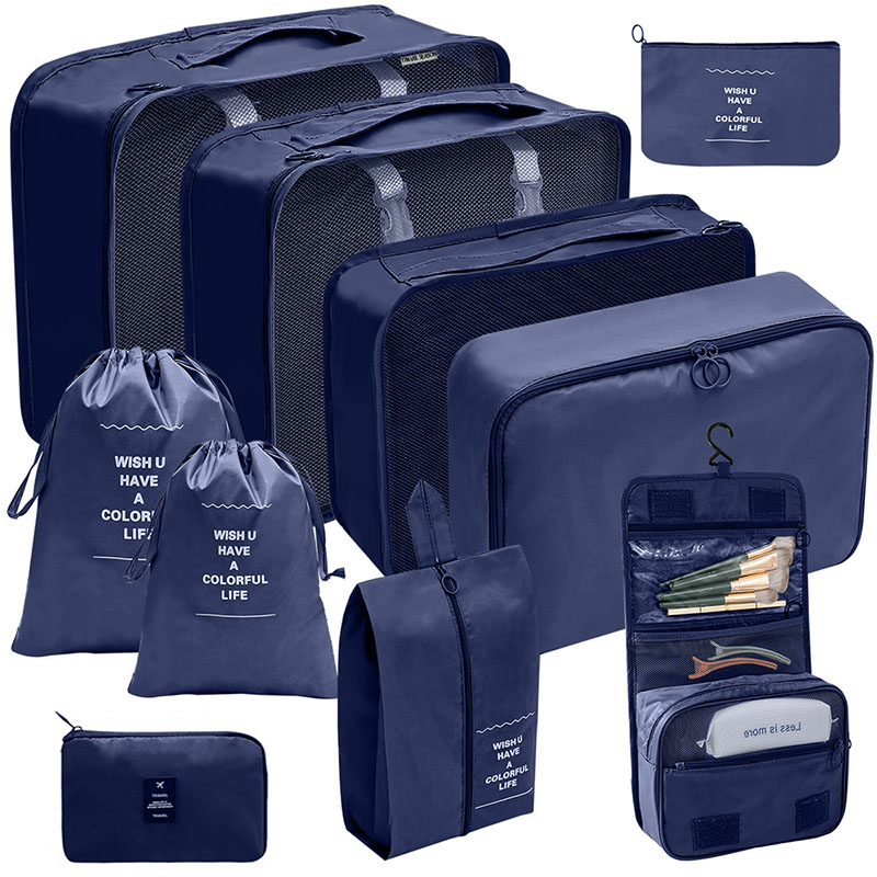10 stuks / set reistassen organisator opslag kleding reisbenodigdheden verpakking kubussen reisaccessoires multifunctionele set: Bruin