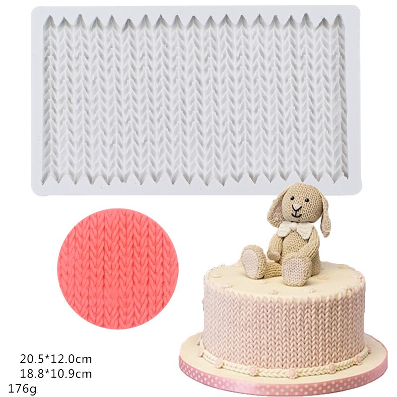 Sweater Pattern Knitting Texture Fondant silicone mold Cake Border Embossing Woolen Yarn Doll Shape Cake Decorating Moulds: B