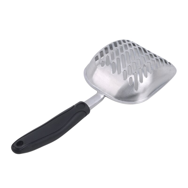 Hollow Pet Cat And Dog Metal Garbage Shovel Cat Litter Shovel Stainless Steel Mesh Cat Litter Cleaning Supplies: black