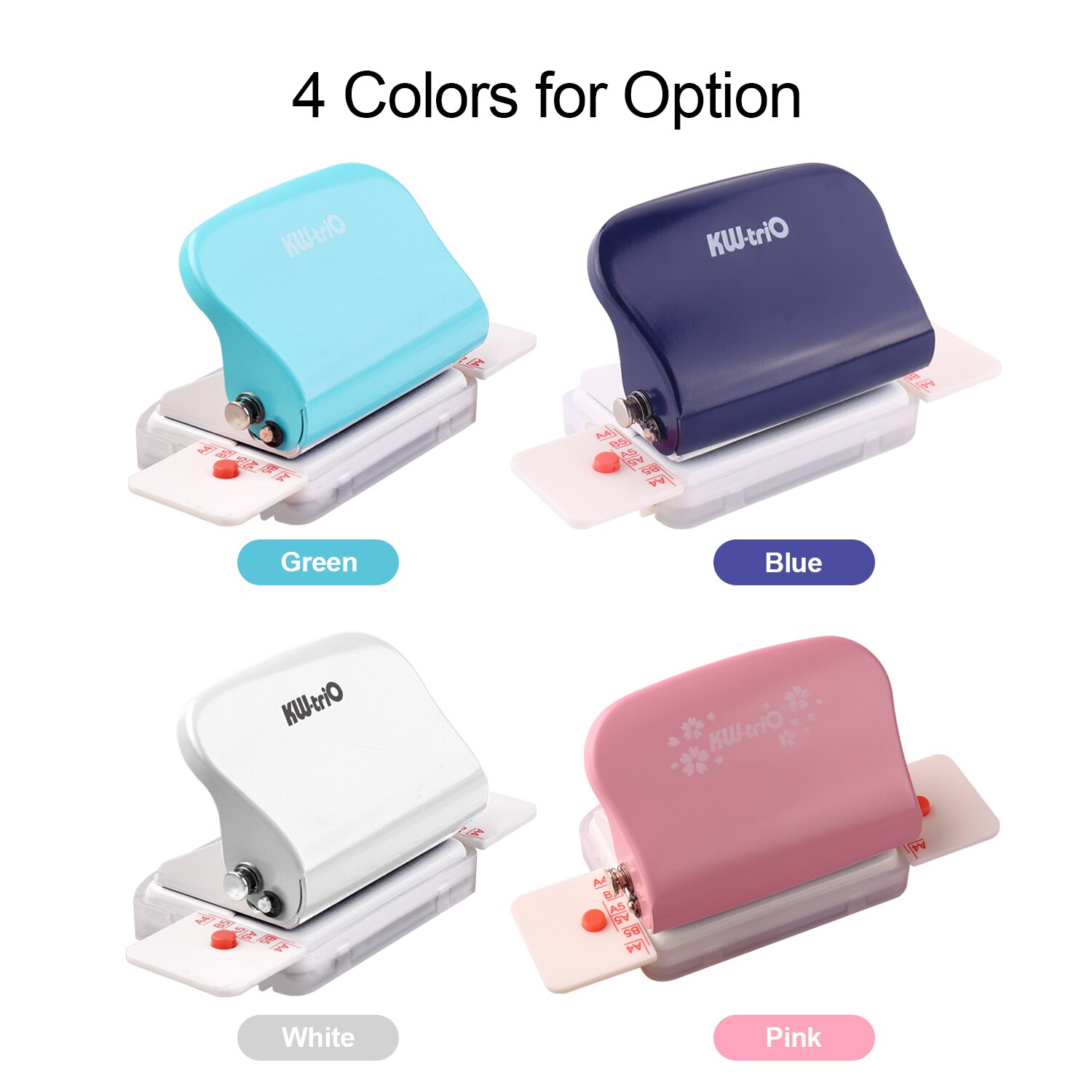 KW-trio 3/6-Hole Paper Punch Handheld Metal Hole Puncher 5 Sheet Capacity 6mm for A4 A5 B5 Notebook Scrapbook Diary Planner