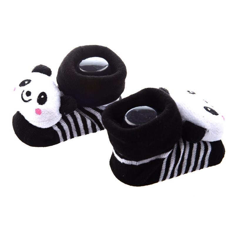 Calcetines antideslizantes con de Panda para bebés y niñas, calcetín antideslizante 3D, de 0 a 12 meses