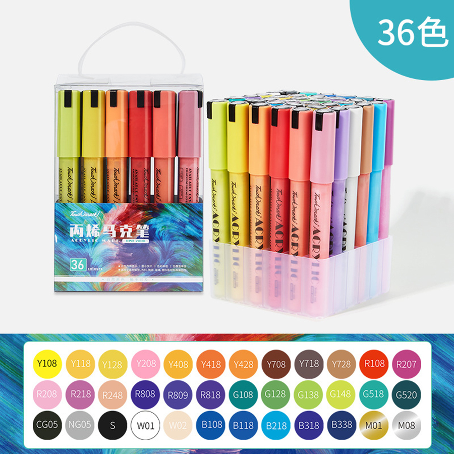 Marcadores de tinta acrílica de 60/48/36 cores-canetas metálicas brilhantes de 2.0mm para rocha, cerâmica, vidro, madeira, tecido, tela, canecas,: Vermelho