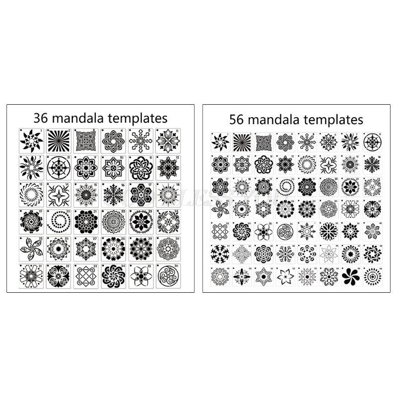 36/56 Pack Mandala Dot Painting Templates Stencils, Small Mandala Template Stencils