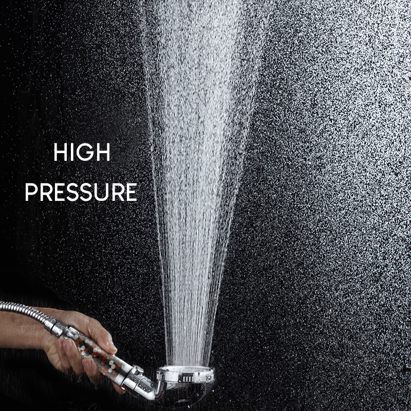 VEHHE 3 Modes Adjustable High Pressure Anion Filter Hand Shower Head On/Off One Button to stop Water Saving Shower Head