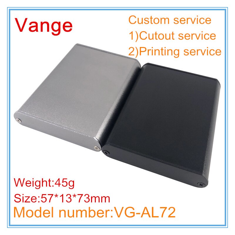 1 Stks/partij Zandstralen Oppervlak Mal Gemaakt 6063-T5 Geïnjecteerd Aluminium Behuizing Diy 57*13*73 Mm Voor Elektronische apparaat