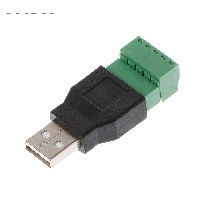 Connecteur USB femelle vers vis, prise USB 2.0 femelle vers terminal à vis avec bouclier, 1 pièces