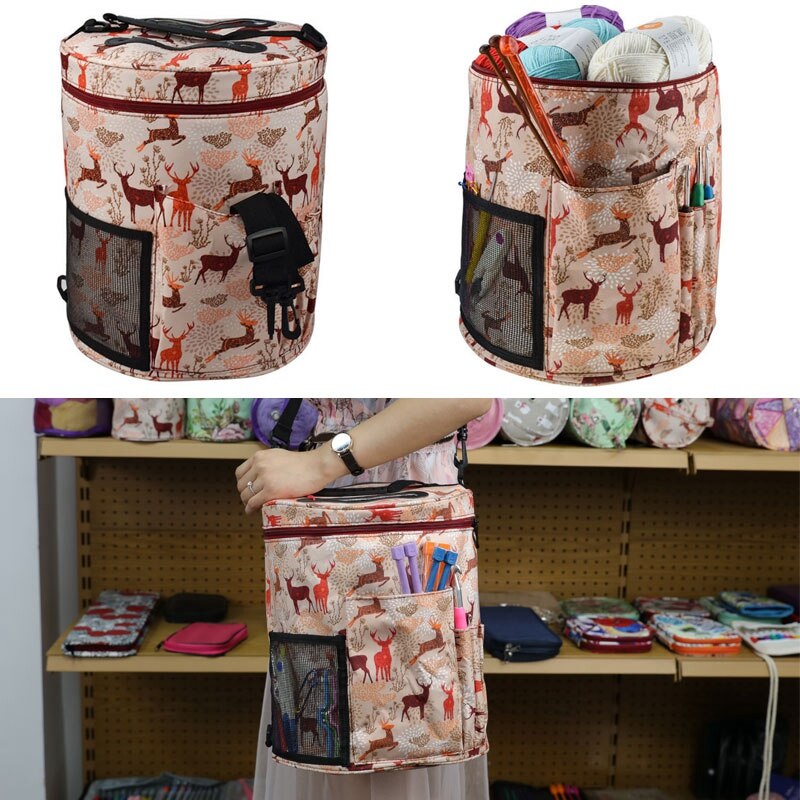 Stricktasche - Garn Aufbewahrung Häkeltasche für Haken, Nadeln & Nähzubehör