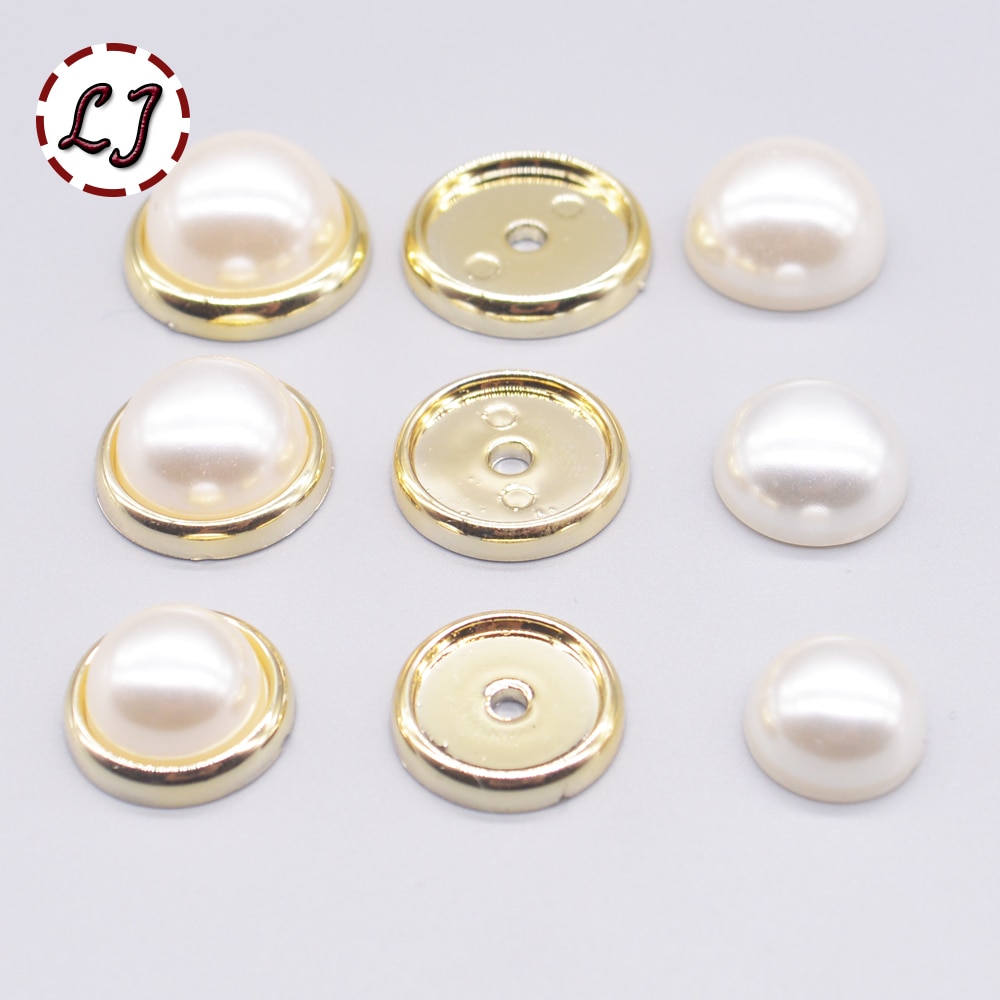 50 set/lote tachuelas con forma de perlas botón tela pantalones sombrero zapatos bolso adornos para manualidades DIY accesorios de prendas de vestir de scrapbooking