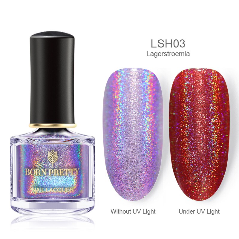 Geboren Pretty Nagellak 6 Ml Goud Zilver Glitter Nail Art Vernis Licht Gevoelige Uv Licht Holo Nagellak: BP-LSH03