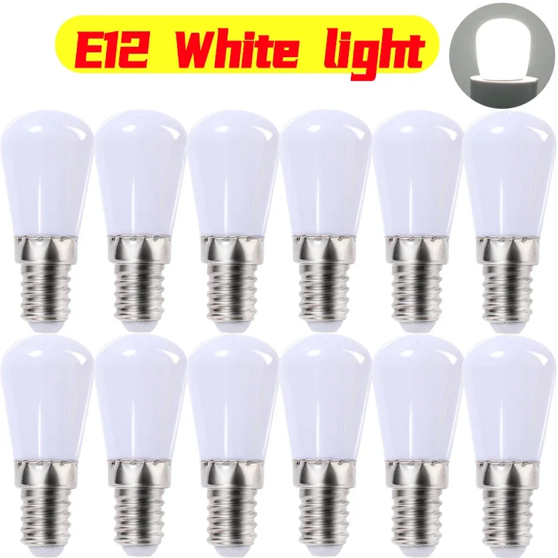 20/1Pcs E12 E14 Light Bulbs Mini LED Refrigerator Light Bulbs 220V Refrigerator Lamps Screw Bulb for Home Decor Display Cabinets: changeable / 5 pcs