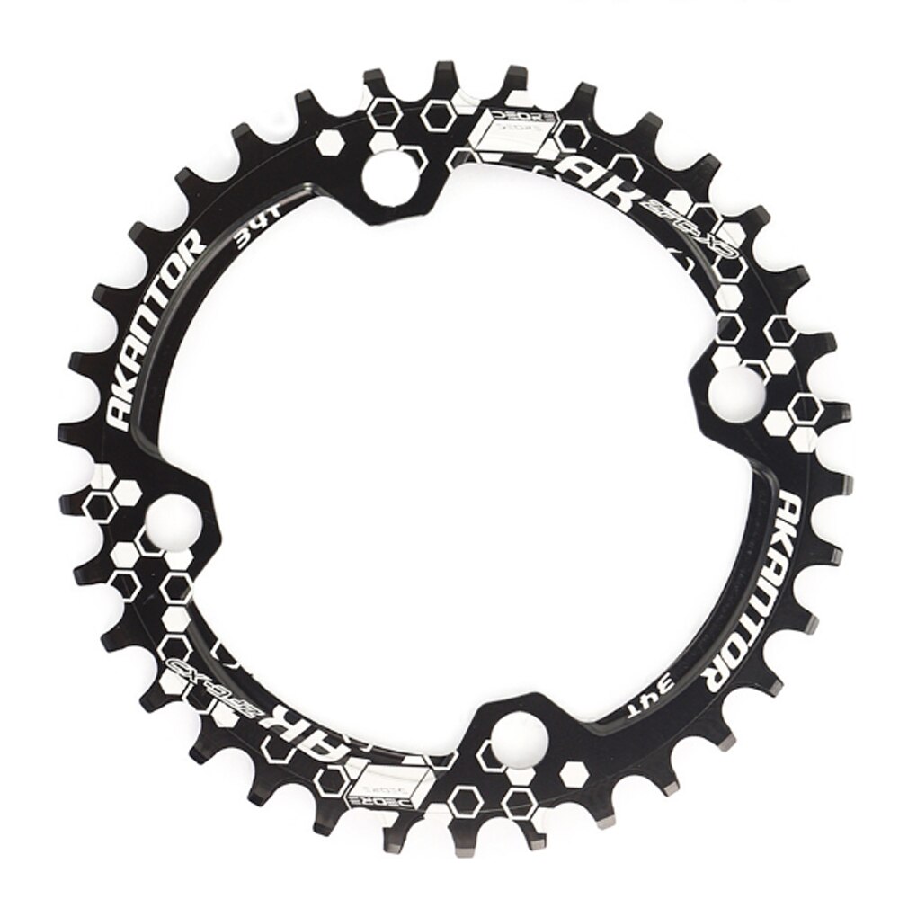 34T Chainring Ring 104BCD Mountain Bike Narrow Wide MTB 145MM Single Speed Bicycle Chainwheel Bike Bolts Crank Gear Disc Parts: 34T Black