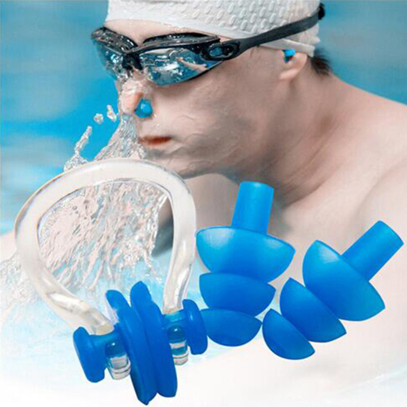 Bouchons d'oreille de natation en silicone étanche, ensemble de clips antarctiques, bouchon d'oreille emballé dans une boîte pour le surf, la plongée et l'apprentissage de la natation,