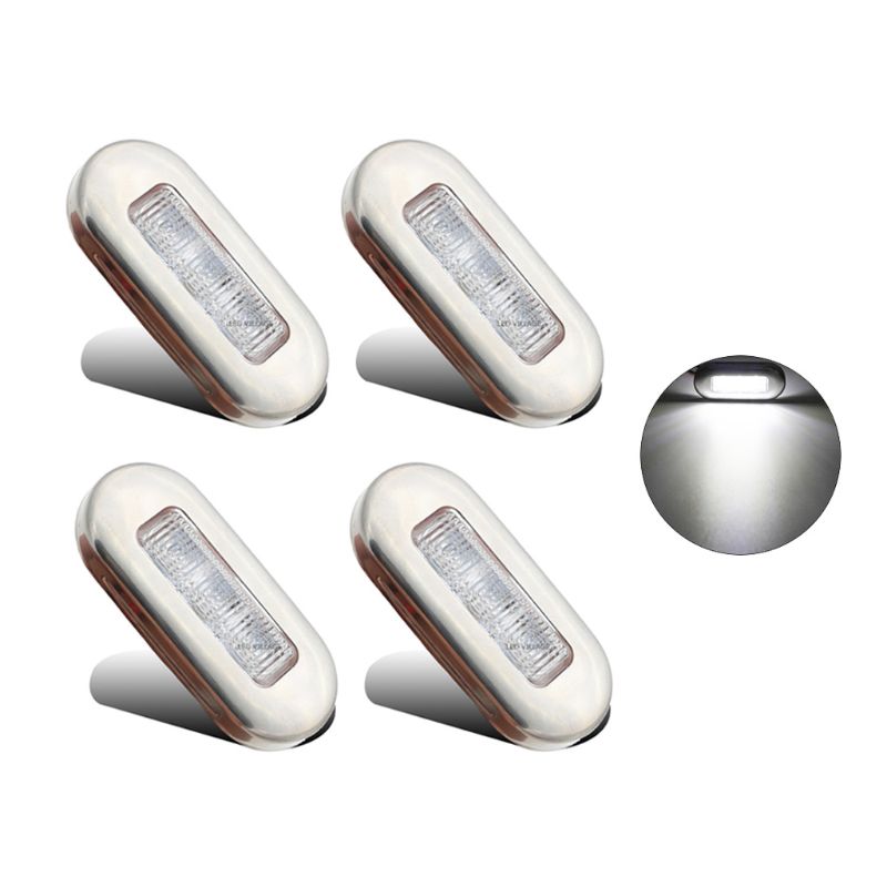 4x3 led 12v barco escada deck lado marcador luz de cortesia luzes indicadoras turn signal iluminação marinha barco acessório luzes traseiras: W