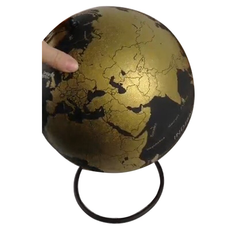 Middle Golden Cork Wood Tellurion Golden Globes Marble Maps Home Office Decoration World Map Inflatable Training Geography Map