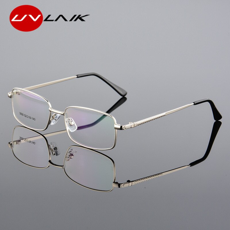 UVLAIK Vintage Men Titanium Alloy Optical Glasses Frame Ultralight Square Business Myopia Prescription Computer Eyeglasses