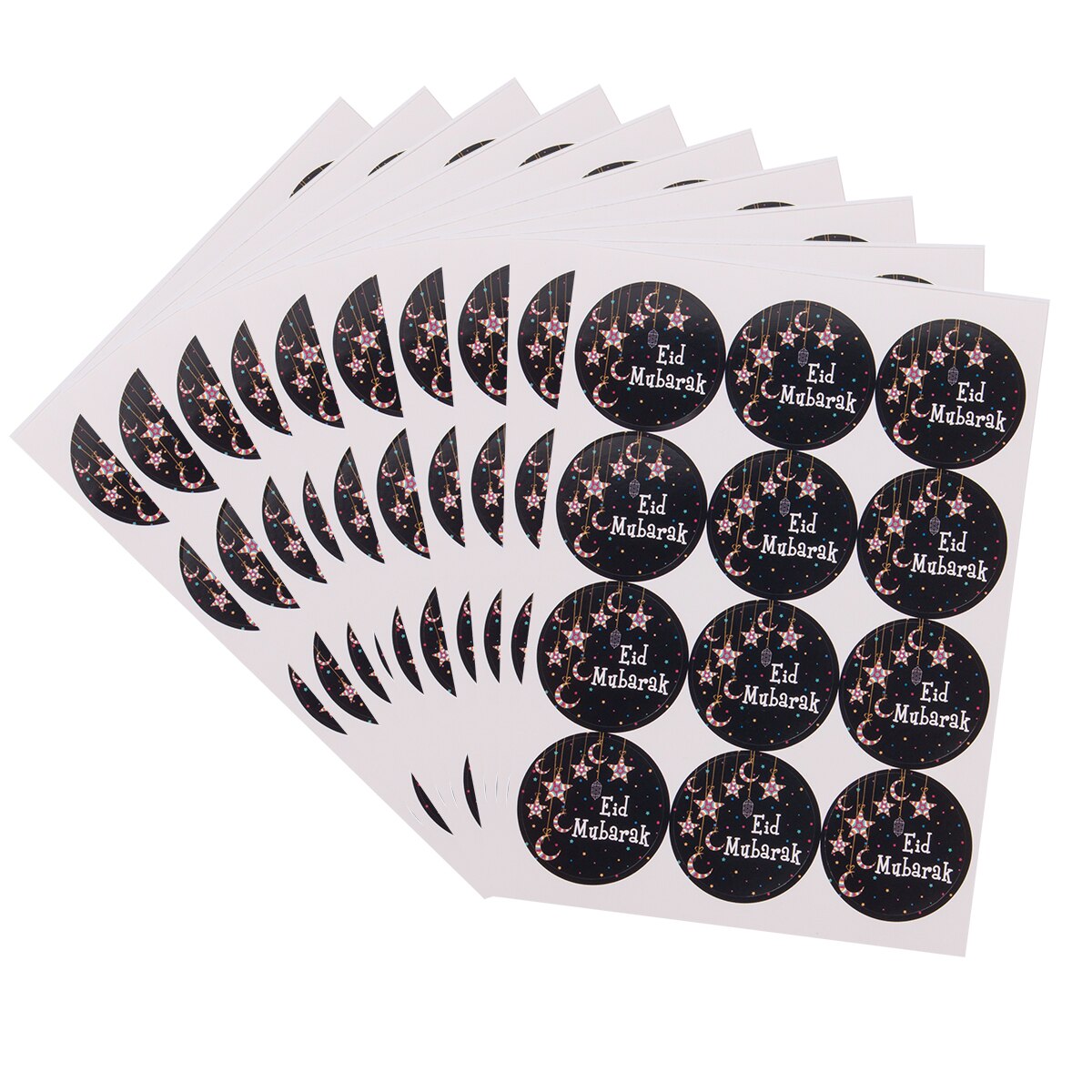 120Pcs Zwarte Sticker Ramadan Eid Stickers Eid Mubarak Geschenkdoos Label Papieren Zak Seal Sticker Ramadan Kareem Al-fitr Decor Moslim: 8