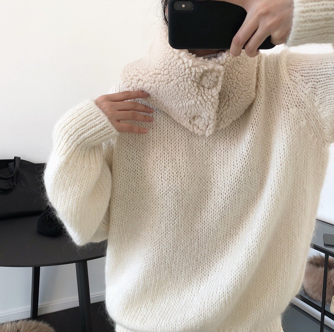 Winter woman warm eco wool scarf