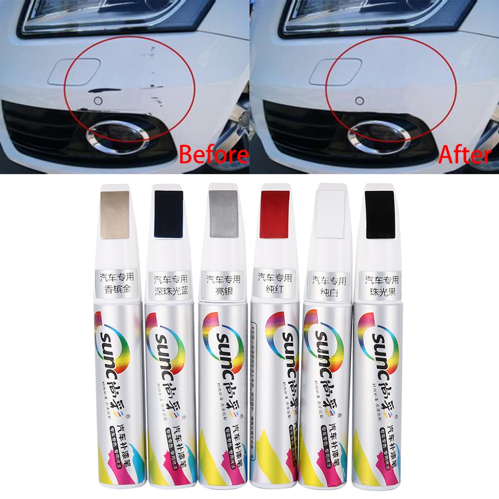 6 farver 12ml bil lak reparation pen vandtæt fix it pro klar bil ridsefjerner maling penne