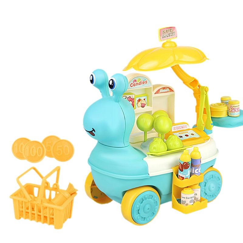 Snail Ice Cream Candy Pushable Car Girls Play House Role Play Game Toy Parent-child Interactive Assembled DIY Toys: 1