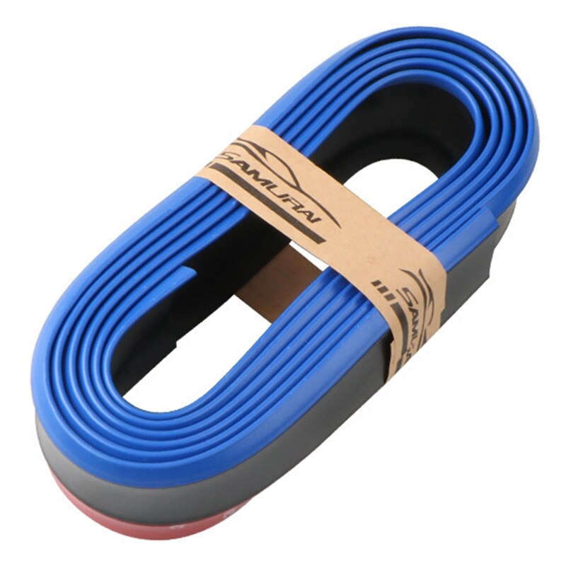 Banda de goma Universal para parachoques de labio para accesorios de coche, fibra de carbono suave frontal, 55mm de ancho, tira de 2,5 m de largo, exterior de coche: Blue