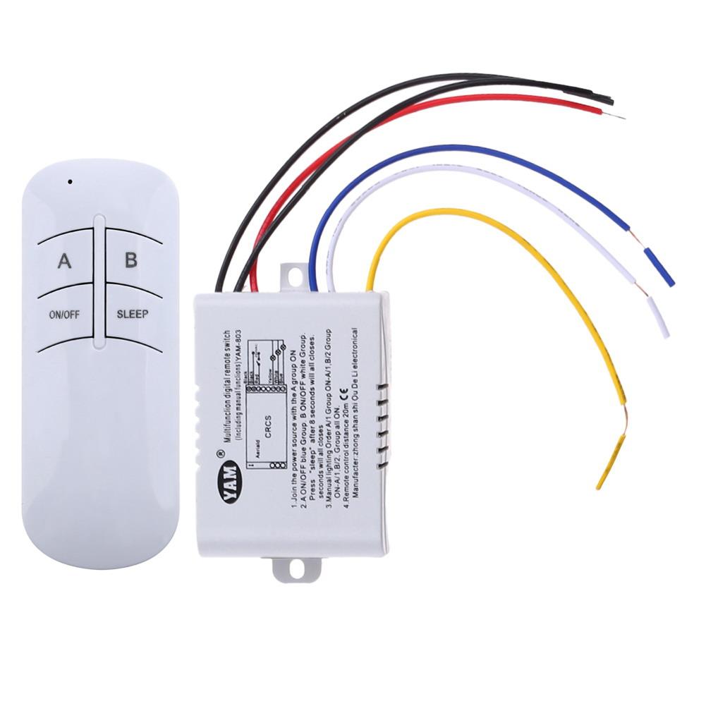 Trådløs tænd/sluk 1/2/3 veje 220v lamper fjernbetjening kontakt modtager sender controller indendørs lampe reservedele til hjemmet