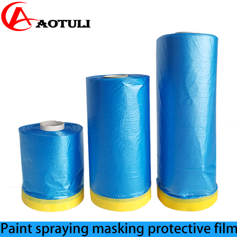 Película de enmascaramiento de plástico para coche, película de enmascaramiento protectora preescolar, película adhesiva de pintura automotriz