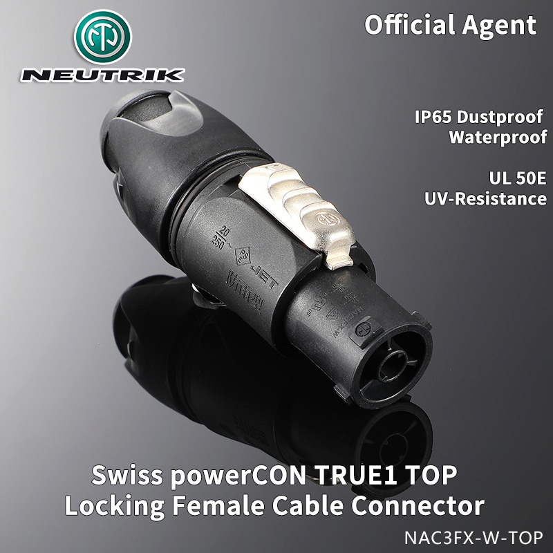 NEUTRIK powerCON TRUE1 TOP 20A Male Female Locking Cable Connector Plug LED Outdoor Aviation IP65 UL50E NAC3FX-W-TOP NAC3MPX-TOP: NAC3FX-W-TOP