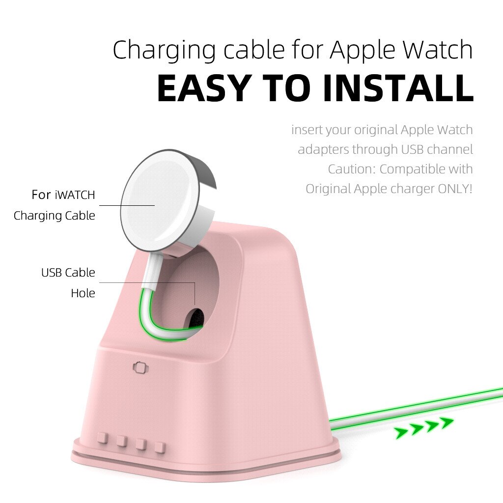 Siliconen Opladen Dock Voor Apple Horloge 38Mm 42Mm 42Mm 44Mm Lading Kabel Management Voor Iwatch Serie 6 5 4 3 2 1 Se Horloge Houder