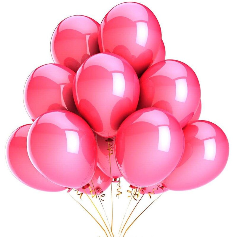 Ballons gonflables à Air et à hélium en Latex, 20 pièces, 12 pouces, or, argent, noir, pour décor de fête de mariage, fournitures pour enfants: Pink