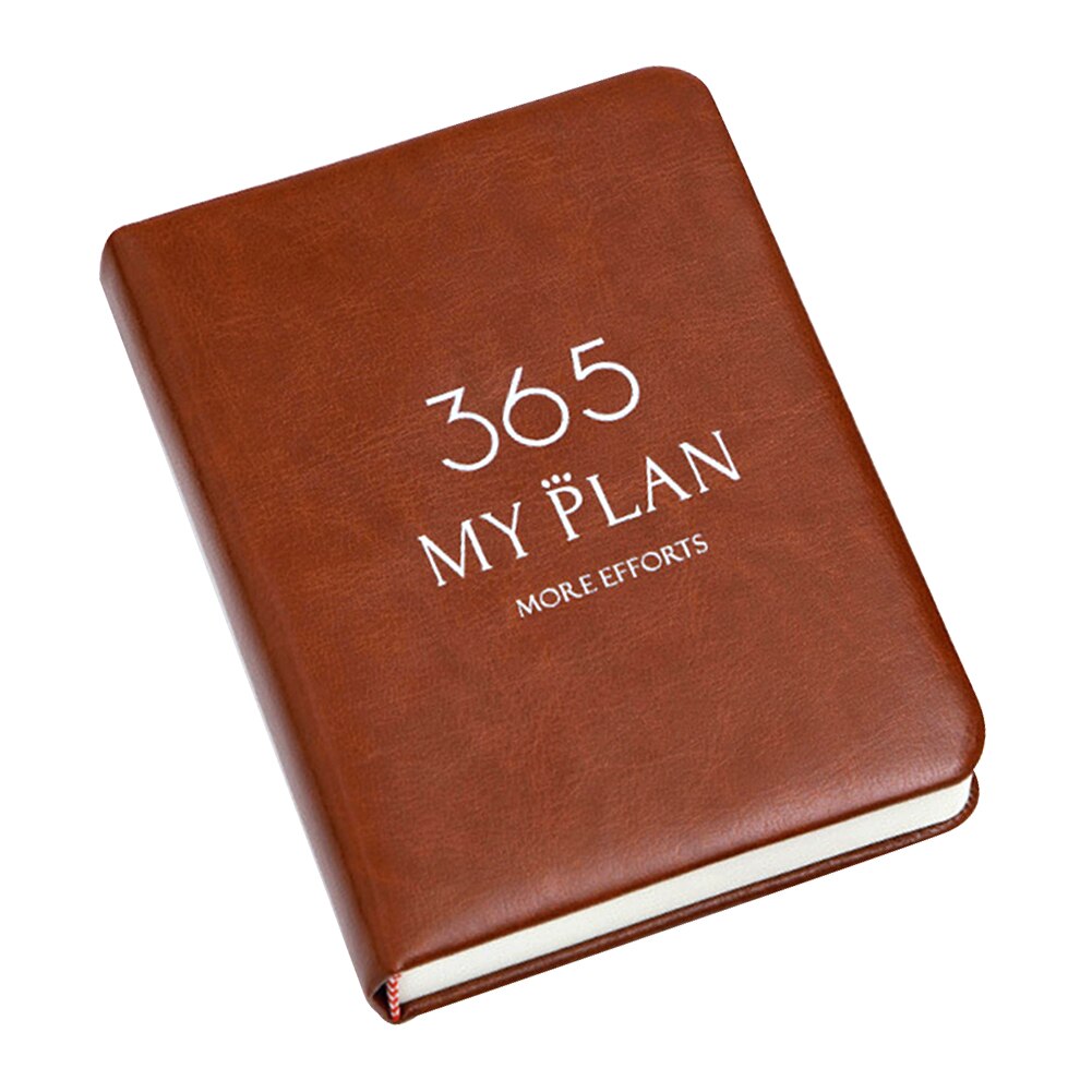 Planner Notebook 365 Days Plan Note Book Monthly Weekly Schedule Writing Book VDX99: Brown