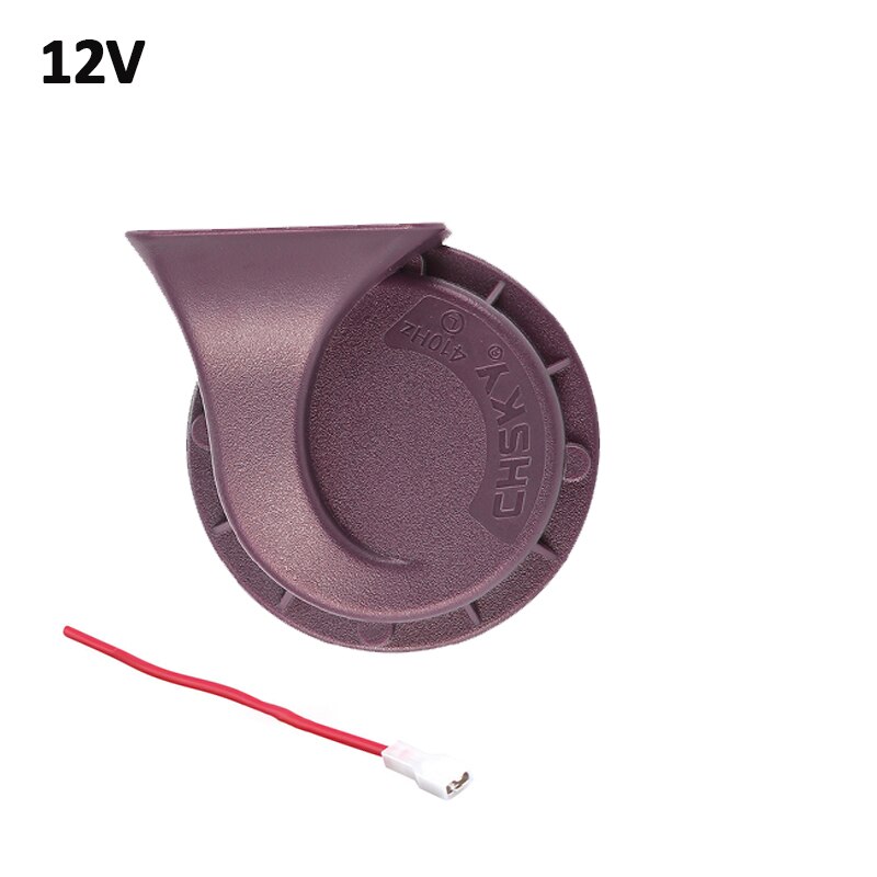 Bocina en forma de caracol para coche con Línea 12V 24V bocina eléctrica tipo Caracol aire sonido furioso para coche motocicleta camión barco: 1PCS 12V Purple