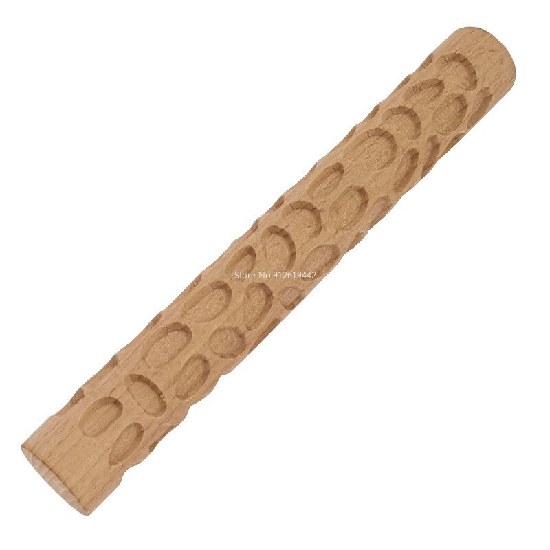 Pottery Art Wood Texture Roll Relief Tree Stone Flower Pattern Embossed Rod Mud Roll DIY Ceramic Sculpture Modeling Clay Tools